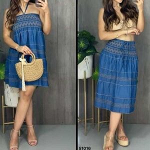 Stylish Blue Women's Skirt Set